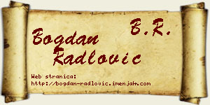 Bogdan Radlović vizit kartica